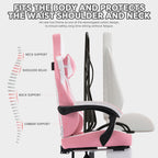 Gaming Chair with Footrest, High Back Gaming Chairs PVC Leather Ergonomic Gamer Chair with Adjustable Headrest Lumbar Support