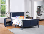 Connelly Full Bed Midnight Blue/Vintage Walnut | Premium Home Decor - Grand Goldman
