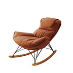Leisure sofa single rocking chair, light luxury sofa chair, balcony leisure area single chair, comfortable and breathable characteristic chair, detachable and washable seat cushion (Color: Brown) - Grand Goldman Shop