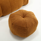Soft Chenille Bean Bag Chair with High Resilient Foam for Living Room and Bedroom, Comfortable Square Lazy Sofa with Footstool for Adults - Grand Goldman Shop