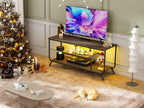 There are installation videos and scene videos. TV socket and LED light - TV stand TV up to 55 ', small unit modern TV console suitable for living room and bedroom, light grey - Grand Goldman Shop