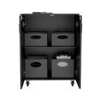 Storage Cabinet Lions, Double Door and Casters, Black Wengue Finish | Premium Home Decor - Grand Goldman