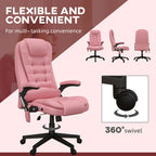 HOMCOM High Back Vibration Massage Office Chair with 6 Vibration Points, Heated Reclining PU Leather Computer Chair with Armr