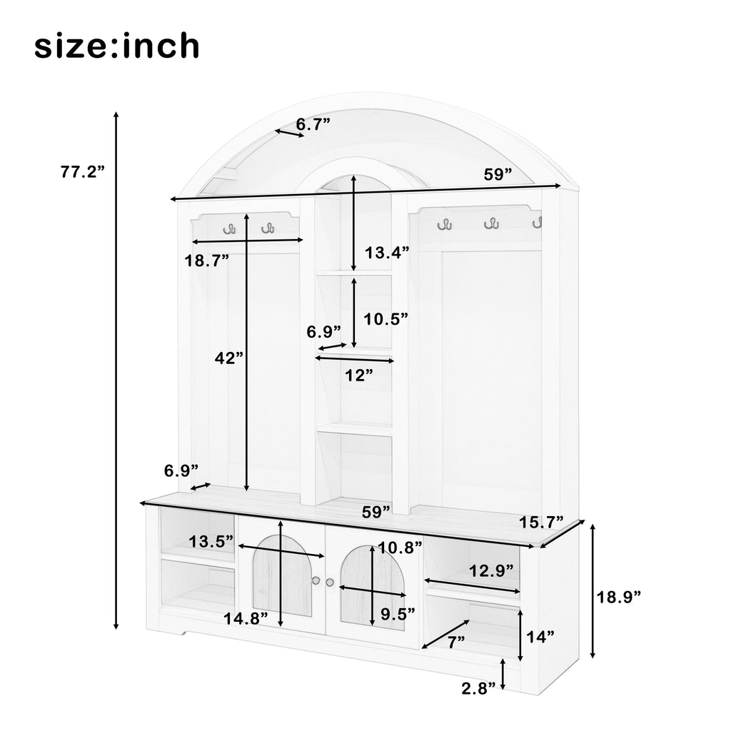 Multi-functional wardrobe/entrance wardrobe, equipped with shoe racks, clothes hangers and hooks. Wardrobe - A wardrobe is made of sturdy medium-density fiberboard with modern design and practical sto - Grand Goldman Shop