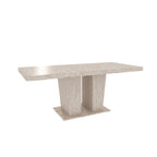 Rectangular extendable dining table, suitable for 6-10 people, with veined travertine pattern, dimensions 160-200 cm, simple and elegant. - Grand Goldman Shop