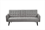72' Sleeper Sofa Bed - Convertible Folding Backrest to Full Bed with Cup Holder & Drop-Down Table - Space Saving Linen Sofa for Small Spaces - Easy Assembly, Grey - Grand Goldman Shop