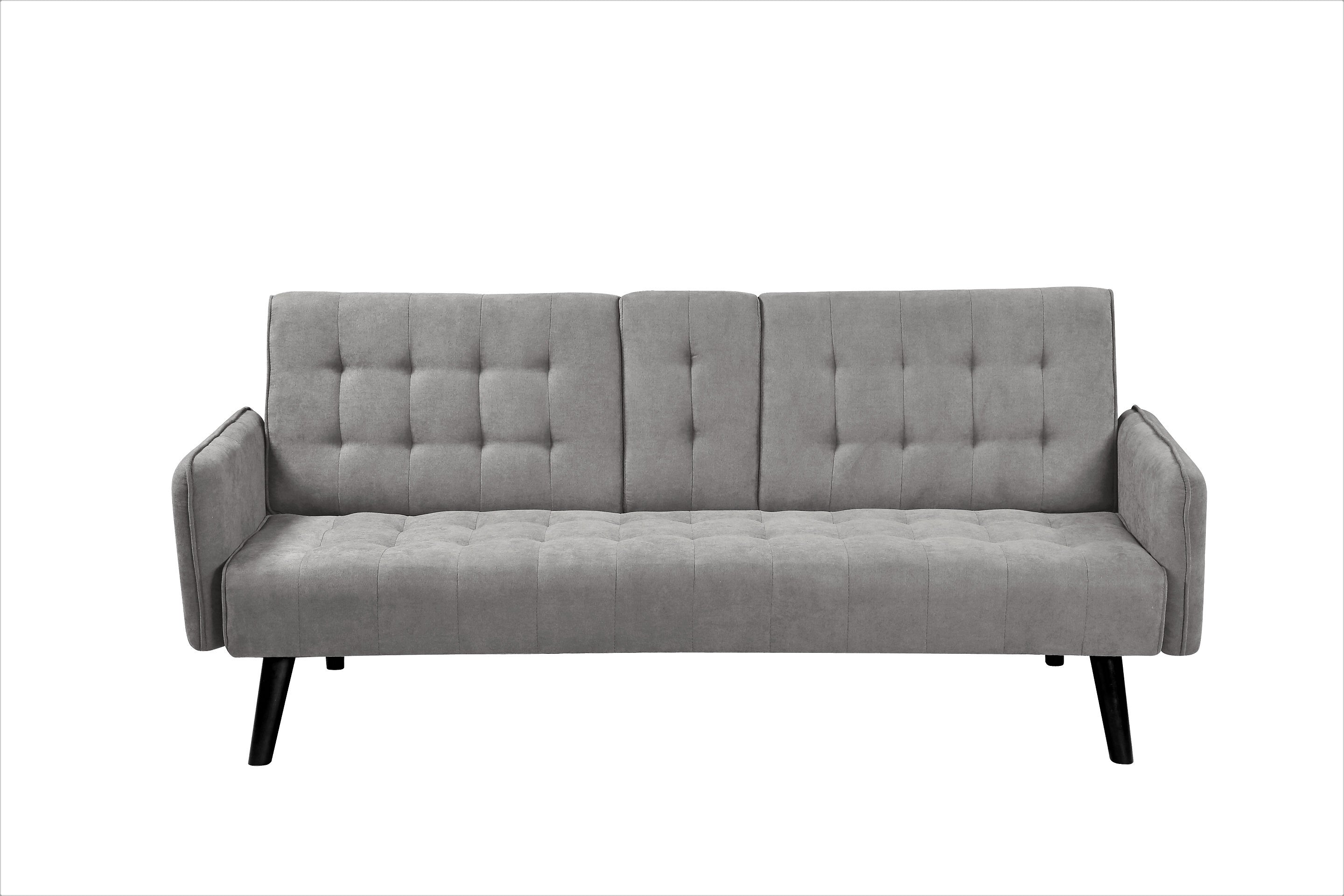 72' Sleeper Sofa Bed - Convertible Folding Backrest to Full Bed with Cup Holder & Drop-Down Table - Space Saving Linen Sofa for Small Spaces - Easy Assembly, Grey - Grand Goldman Shop