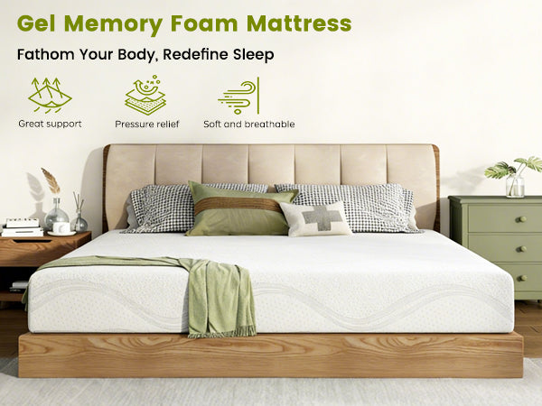 Twin Size Memory Foam Mattress,12 Inch Bed Mattress,with Cooling Green Tea Gel, CertiPUR-US Certified,White - Grand Goldman Shop