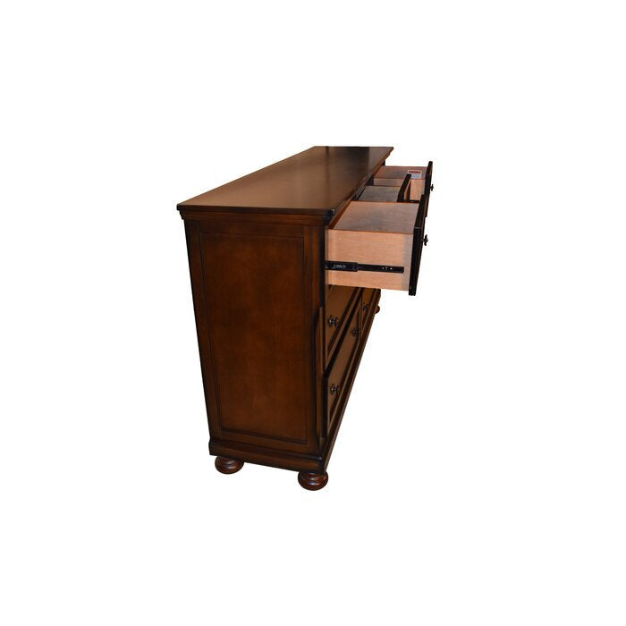 Baltimore Queen 5 Pc Storage Bedroom Set made with Wood in Dark Walnut - Grand Goldman Shop
