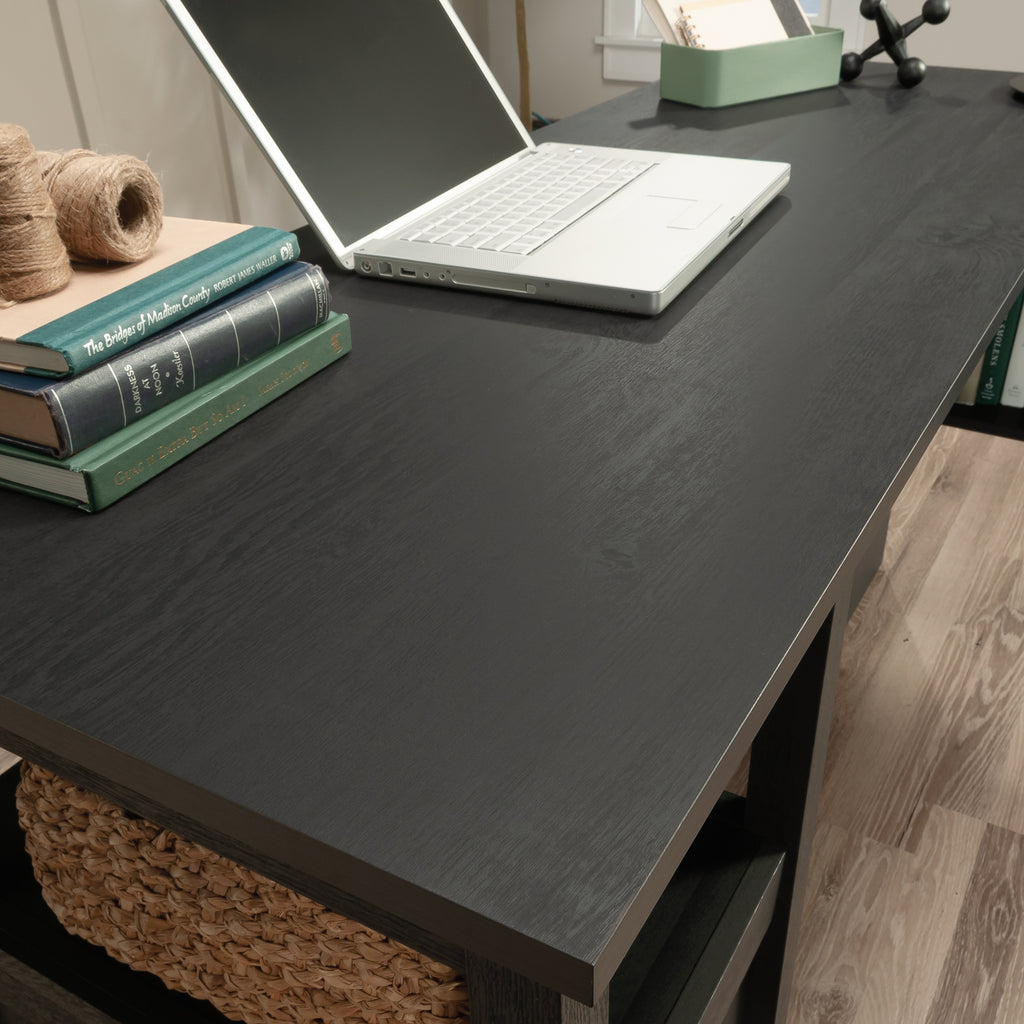 Traditional L-Shaped Desk with File Drawer, Black finish | Premium Home Decor - Grand Goldman
