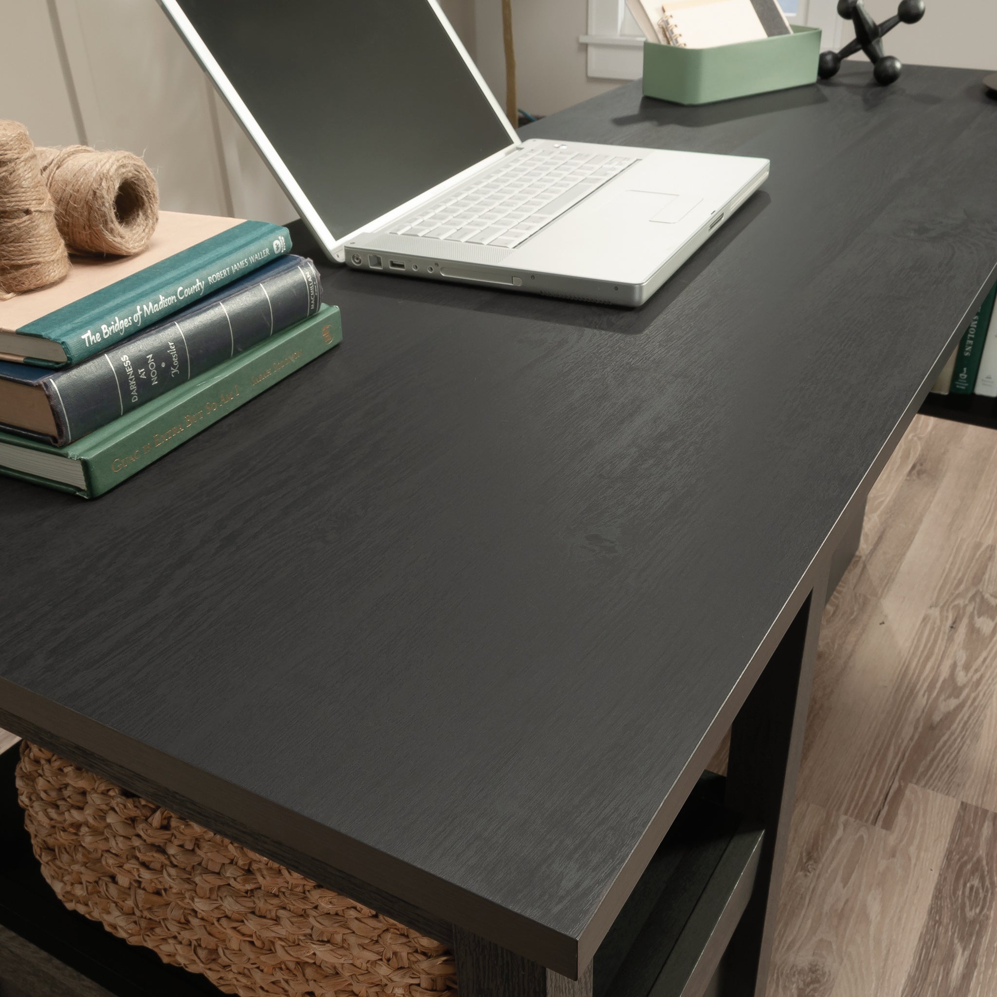 Traditional L-Shaped Desk with File Drawer, Black finish | Premium Home Decor - Grand Goldman