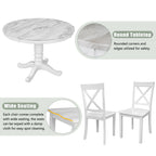 Orisfur. 5 Pieces Dining Table and Chairs Set for 4 Persons, Kitchen Room Solid Wood Table with 4 Chairs - Grand Goldman Shop