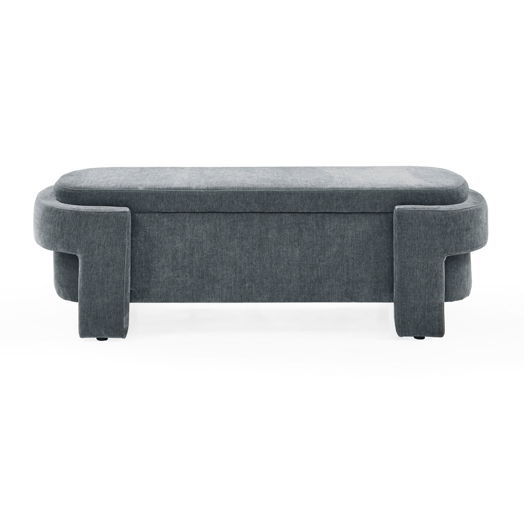 Chenille Upholstered Bench with Large Storage Space for the Living Room, Entryway and Bedroom,Grey,( 51.5''x20.5''x17'' ) - Grand Goldman Shop