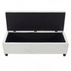 Indoor Textured Boucle White Storage Ottoman Bench - 50.98''L Upholstered Entryway Bench with Hidden Storage, 300lbs Weight Capacity for Living Room, Bedroom & Hallway - Grand Goldman Shop