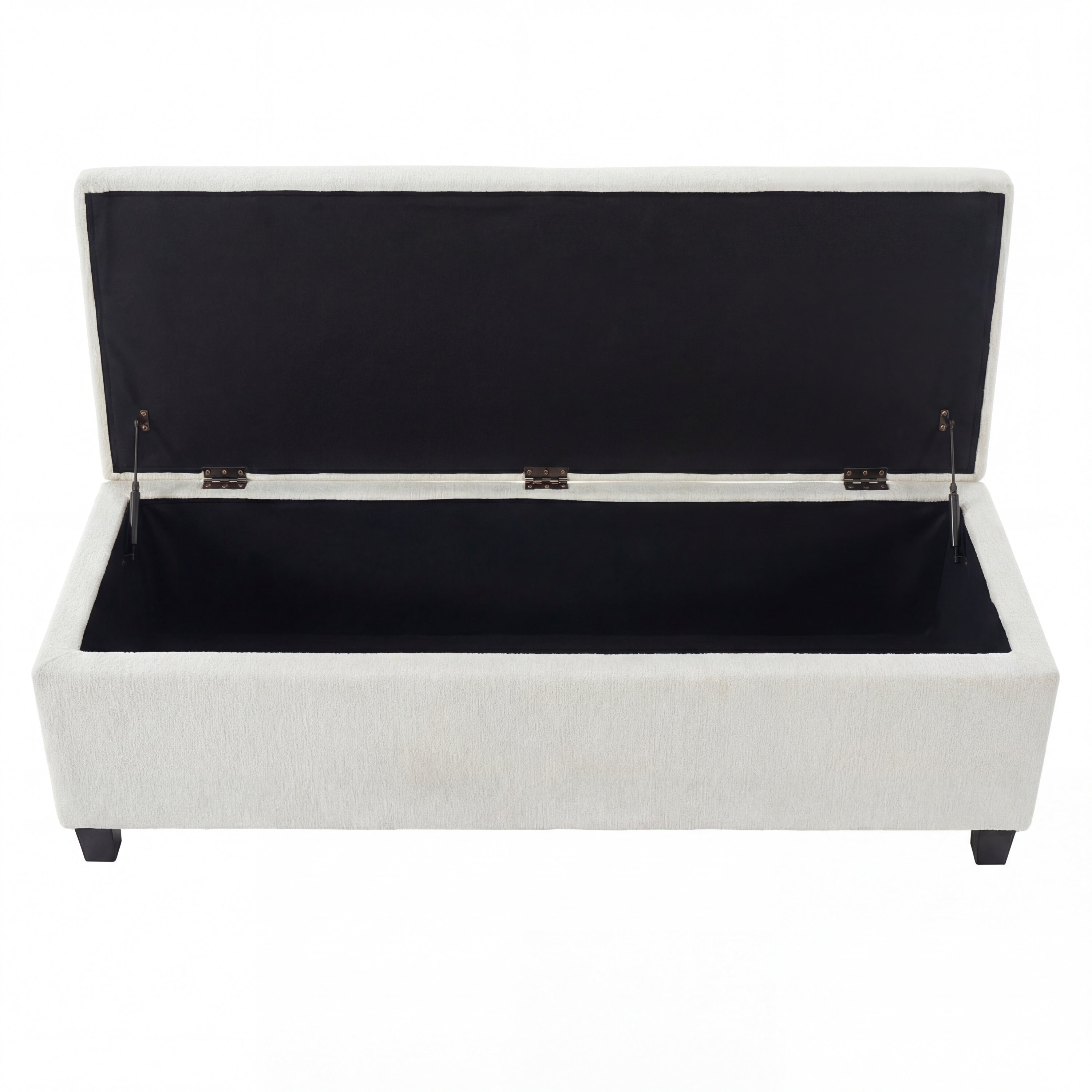 Indoor Textured Boucle White Storage Ottoman Bench - 50.98''L Upholstered Entryway Bench with Hidden Storage, 300lbs Weight Capacity for Living Room, Bedroom & Hallway - Grand Goldman Shop