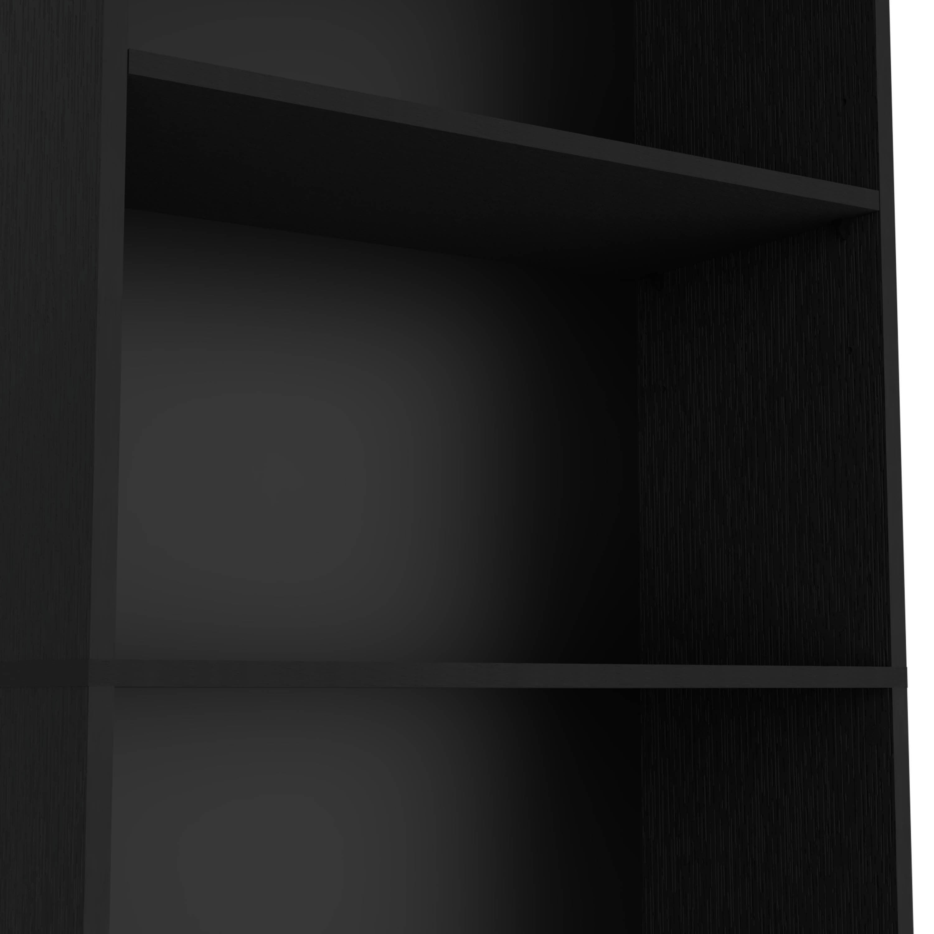 Vinton 4-Tier Bookcase with Modern Storage for Books and Decor, Black | Premium Home Decor - Grand Goldman