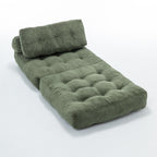 Folding Sofa Bed, Convertible Sleeper Chair with Pillow Foldable Mattress with Back Support, Portable Fold Out Chair Bed Comfy Floor Sofa Lounge for Living Room Bedroom, Green, Single - Grand Goldman Shop
