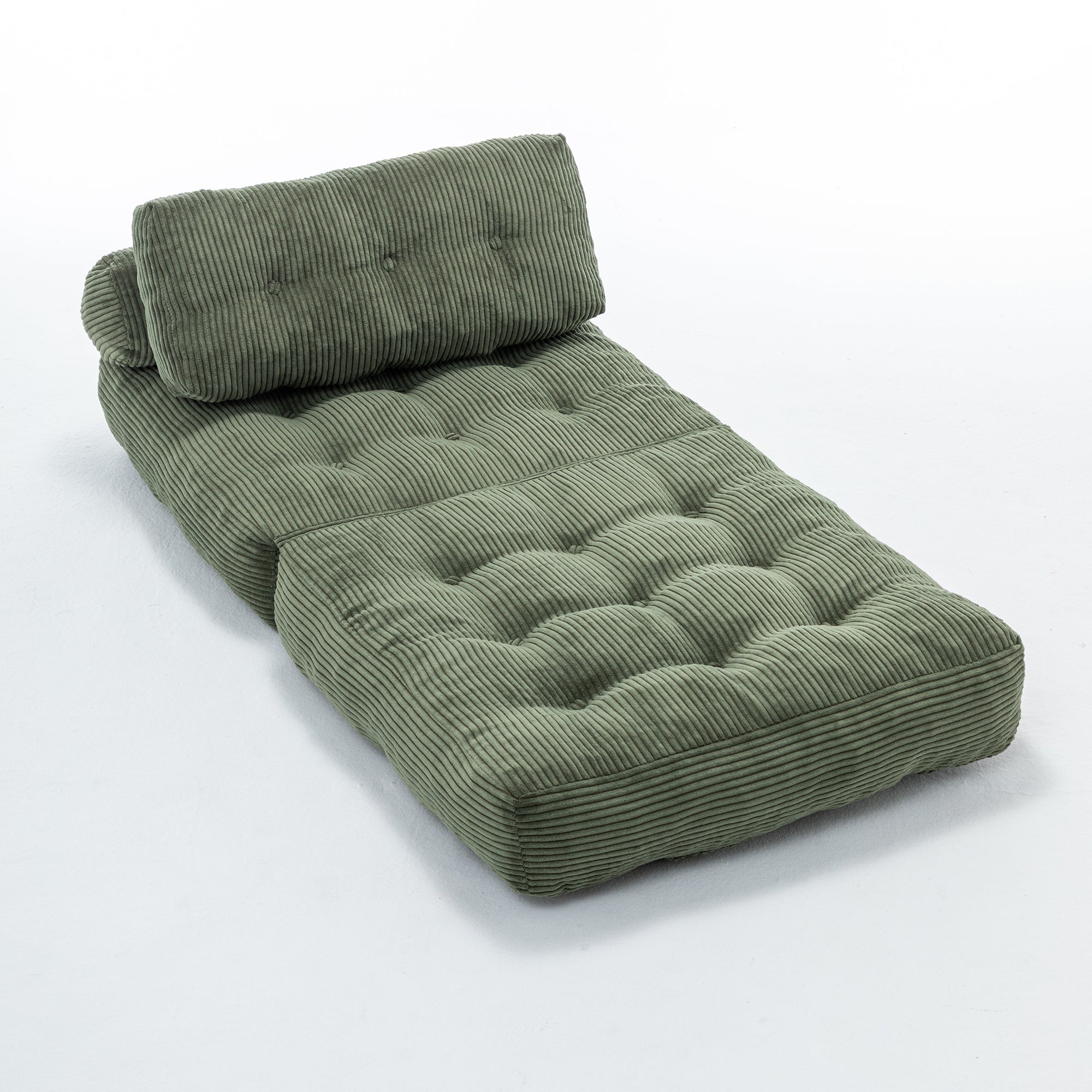 Folding Sofa Bed, Convertible Sleeper Chair with Pillow Foldable Mattress with Back Support, Portable Fold Out Chair Bed Comfy Floor Sofa Lounge for Living Room Bedroom, Green, Single - Grand Goldman Shop