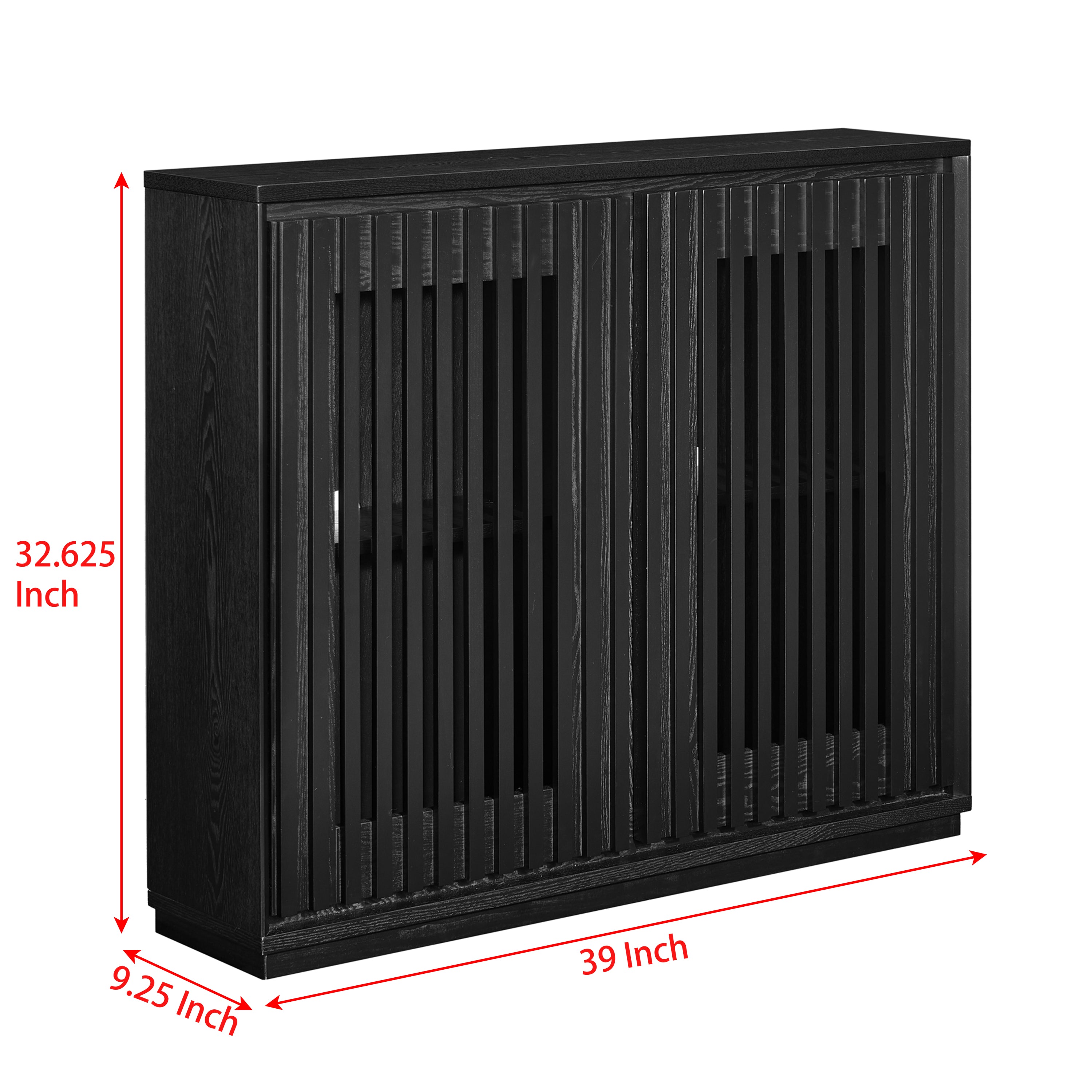Mid Century Modern Fluted Hollowed Out Sideboard Cabinet with 2 Outlet Holes, Buffet Cabinet with Storage, Black Storage Cabinet for Living Room, Entryway, Hallway, Dining Room, Kitchen - Grand Goldman Shop