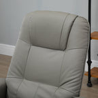 HOMCOM Faux Leather Manual Recliner with Swivel Wood Base Padded Armrest - Grand Goldman Shop