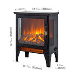 18 inch Freestanding Electric Fireplace Stove heater with 3D Flame effect,Black - Grand Goldman Shop