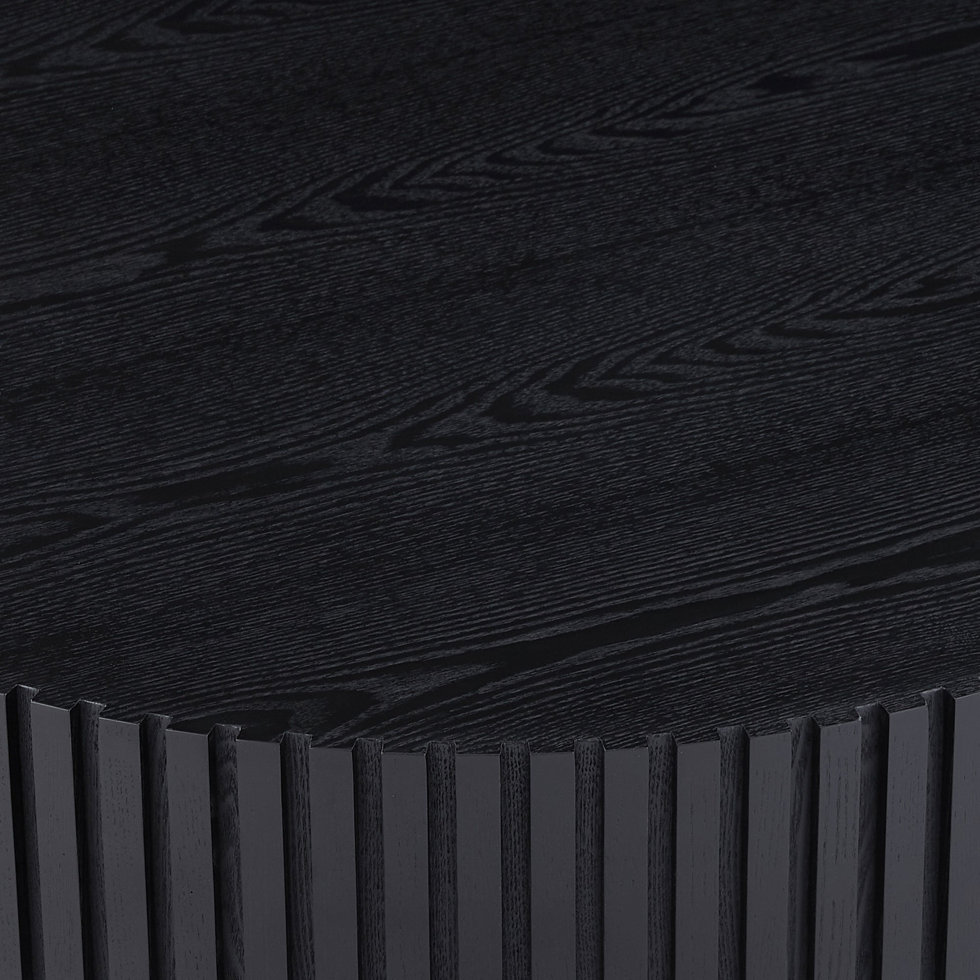 31.49'' Nesting Round Wood Coffee table for Apartment, Modern Living Room Coffee Table with Sturdy Pedestal ,BLACK (Same Sku:W876P243950) - Grand Goldman Shop