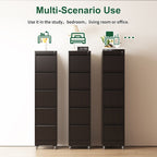 Heavy Duty Black Metal 5 Drawer Vertical File Cabinet with Lock and Wheels for Home Office | Premium Home Decor - Grand Goldm