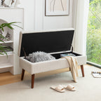 Storage Bench with Storage Bench for Bedroom End of Bed Bench Foot of Bed Bench Entryway Bench Storage Ottoman Bench 43.7' W x 18.1' D Off White Bench - Grand Goldman Shop