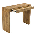 Elegant Natural Wood Grain Bar Table-50 Inches Long, a Practical Choice for Modern Homes.Wood Grain Texture Sticker,Equipped With Two Drawers.Serving As A Bar Table Or A Desk. - Grand Goldman Shop