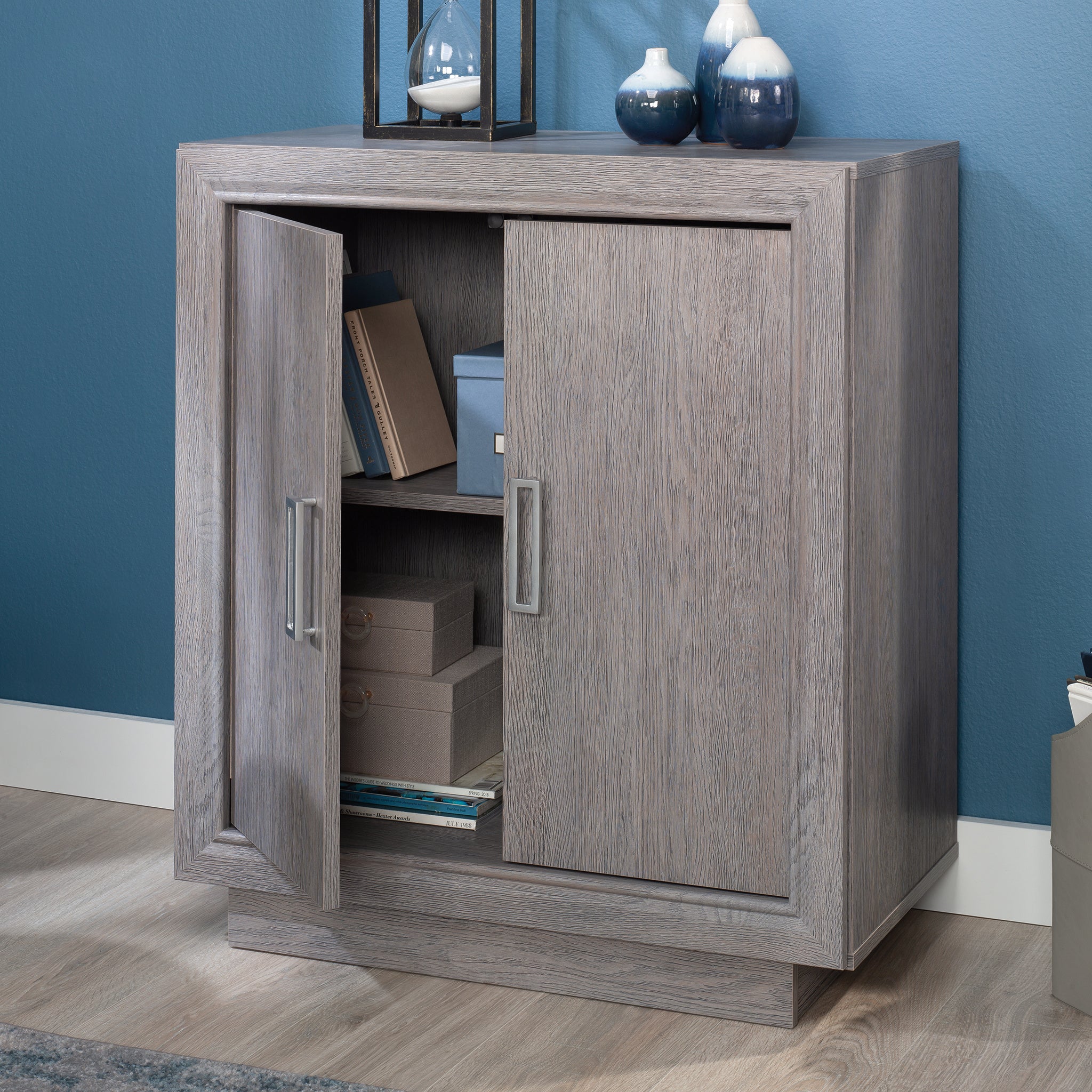 Storage Cabinet with Functional Design, Medium Gray finish - Grand Goldman