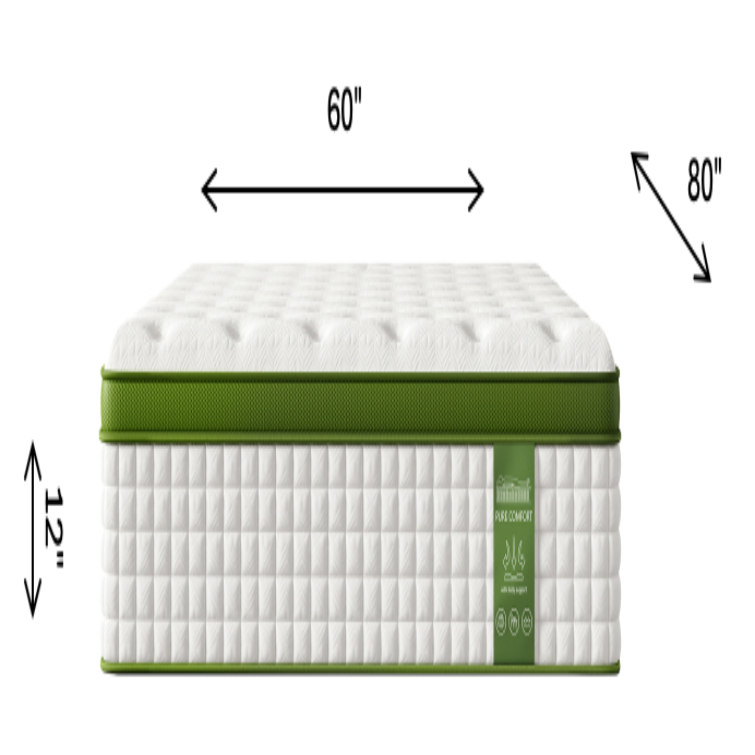 12' Queen Hybrid Mattress with Gel Memory Foam & Pocket Springs - Grand Goldman Shop