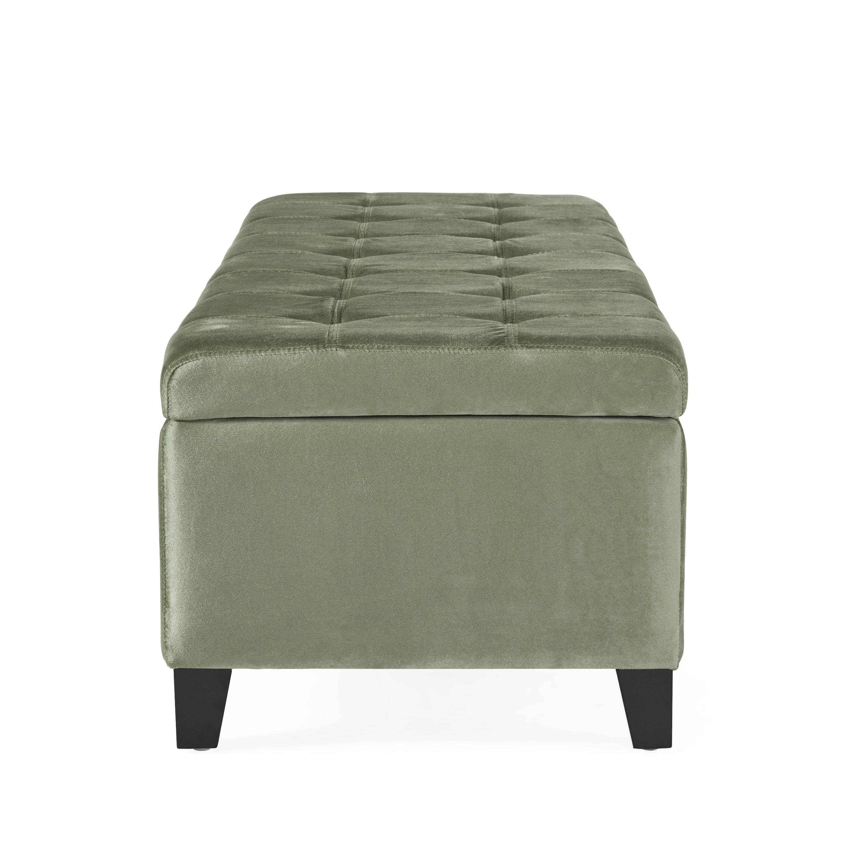 Wendover Elegant Velvet Tufted Storage Bench with Lift-Up Top and Birch Wood Legs - Grand Goldman Shop