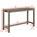 59 Inch Bar Table, Dining Table, Sofa Table with Power Outlet, 3 Upholstered Stools, 4 Piece Bar Table and Chair Set for Living Room, Dining Room, Kitchen - Grand Goldman Shop