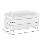 Ottoman Footstool in Corduroy Fabric, Can be Used with 2 Seater Sofas, 3 Seater Sofas and 4 Seater Sofas, Beige Corduroy Fabric - Grand Goldman Shop