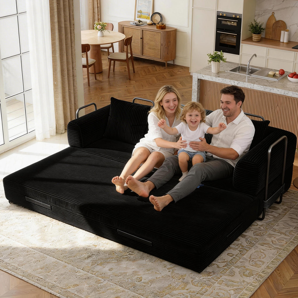 78 Inch Convertible Sleeper Sofa Bed, Futon Boneless Couch Lounge Loveseat with Pull Out Bed, No Assembly Required - Grand Goldman Shop