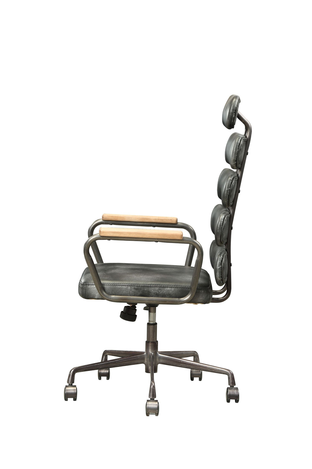 Calan Vintage Black Top Grain Leather Office Chair | Premium Home Decor - Grand Goldman