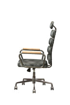 Calan Vintage Black Top Grain Leather Office Chair | Premium Home Decor - Grand Goldman