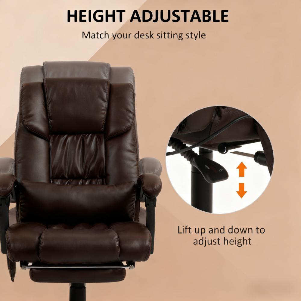 High Back Reclining Office Chair,Massage Office Chair with 6 Vibrating Points with Footrest and Remote | Premium Home Decor -