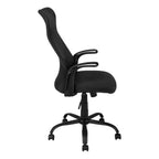 Office Chair, Adjustable Height, Swivel, Ergonomic, Armrests, Computer Desk, Work, Black Mesh, Black Metal, Contemporary, Mod