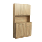 70.87' Tall Wardrobe& Kitchen Cabinet, with 6-Doors, 1-Open Shelves and 1-Drawer for bedroom,Rustic Oak - Grand Goldman Shop