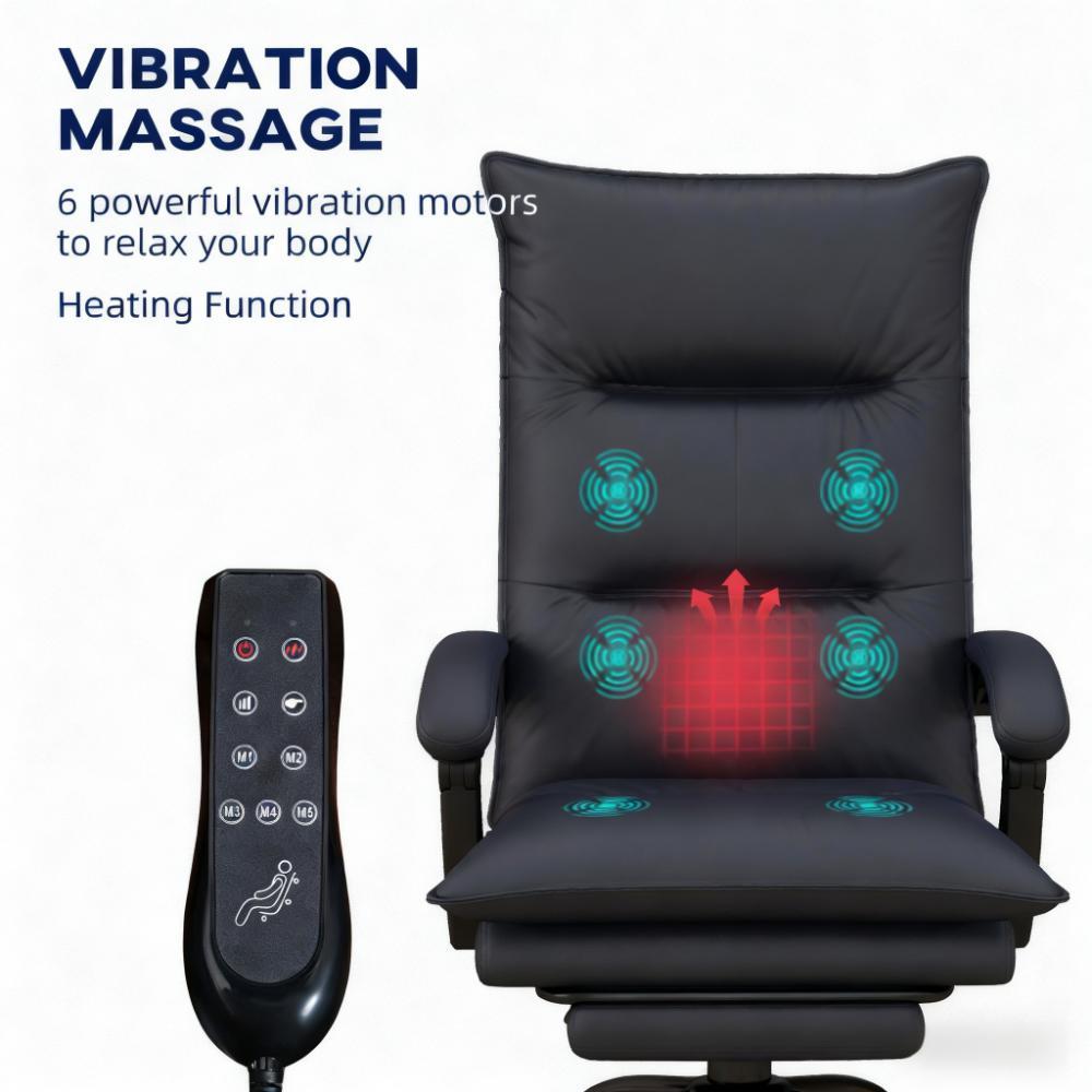 High-End Dark Gray Office Recliner with Adjustable Footrest - Luxury Craftsmanship for Professionals Seeking All-Day Comfort 
