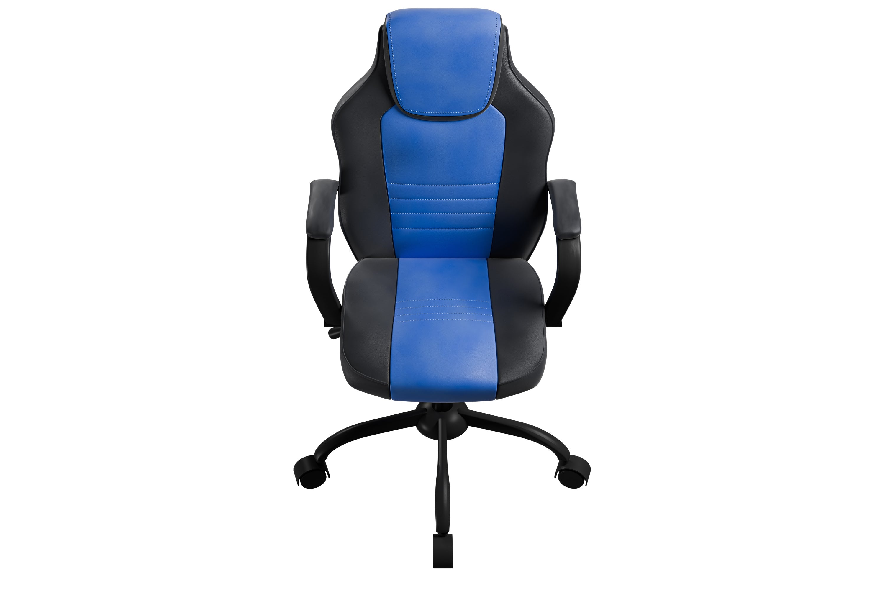 Office Chair Adjustable Height Office Chair Blue and Black Faux Leather | Premium Home Decor - Grand Goldman