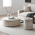 15.74 inch Faux MARS marble Pattern Coffee Tables for Living Room Round Tea table for Living Room, No Need Assembly. - Grand Goldman Shop