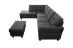 Alger 98' Wide Left Hand Facing Sofa & Chaise with Ottoman - Grand Goldman Shop
