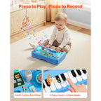Baby DJ Playset for Toddlers 1-3, Educational Musical Table Toys with 133 Sound Sources, Recording and LED DJ Turntable, Baby