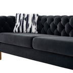 Chesterfield Modern Tufted Velvet Living Room Sofa, 84.25''W Couch,Black - Grand Goldman Shop