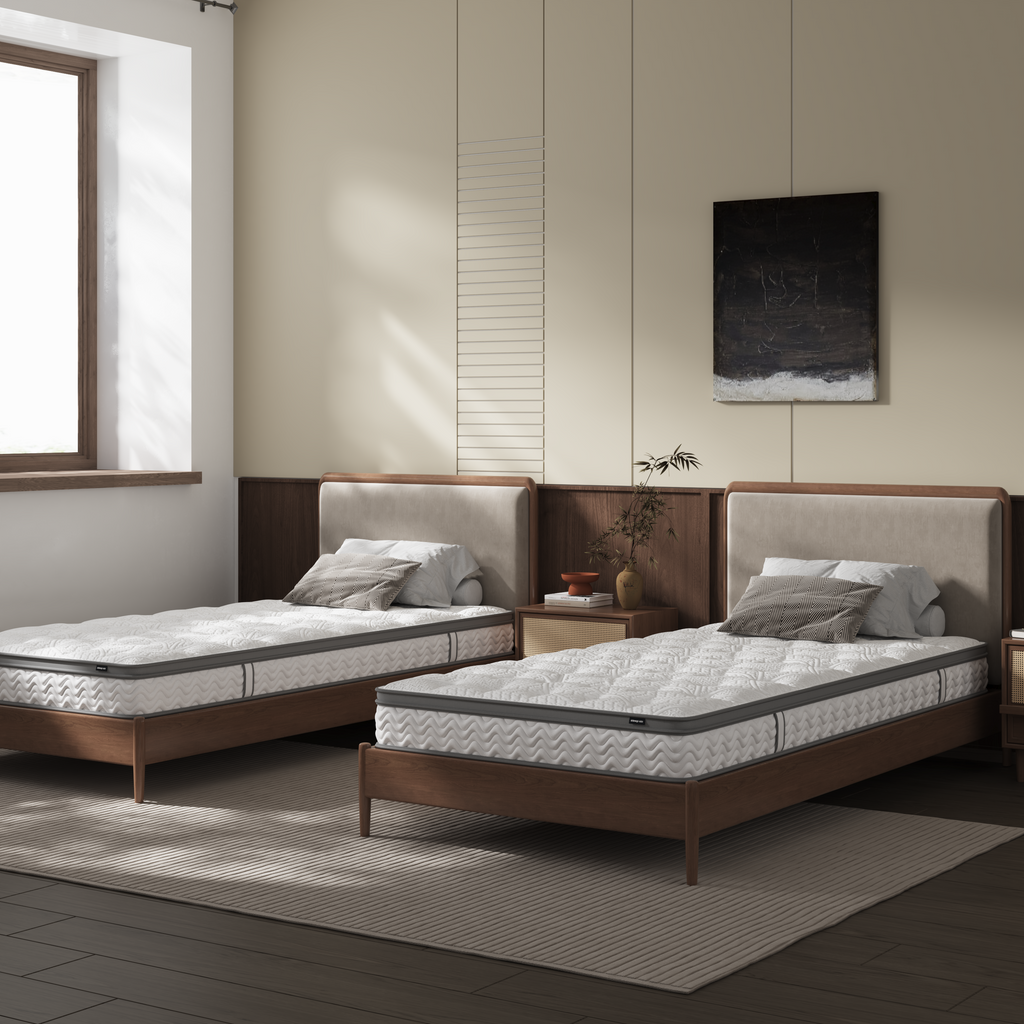 8 Inch Twin Mattress, Foam & Bonnell Springs Hybrid Mattresses, Fiberglass Free - No Odor - Grand Goldman Shop