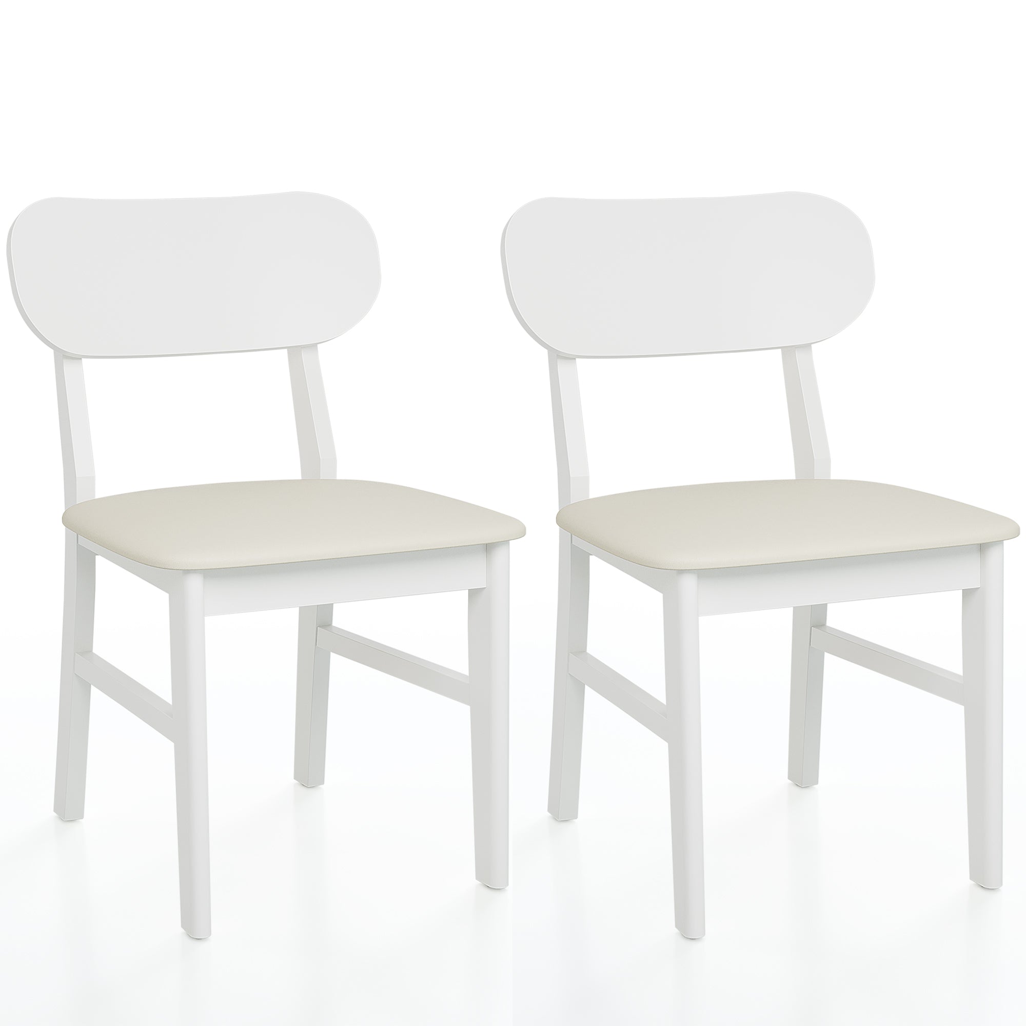 Farmhouse Dining Chairs Set of 2, Modern Faux Leather Upholstered Kitchen&Dining Room Chairs, Side Seating for Kitchen, Dinin