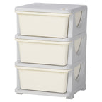 Qaba 3 Tier Kids Storage Unit, 3 Drawer Chest Toy Organizer Plastic Bins for Kids Bedroom Nursery Kindergarten Living Room fo