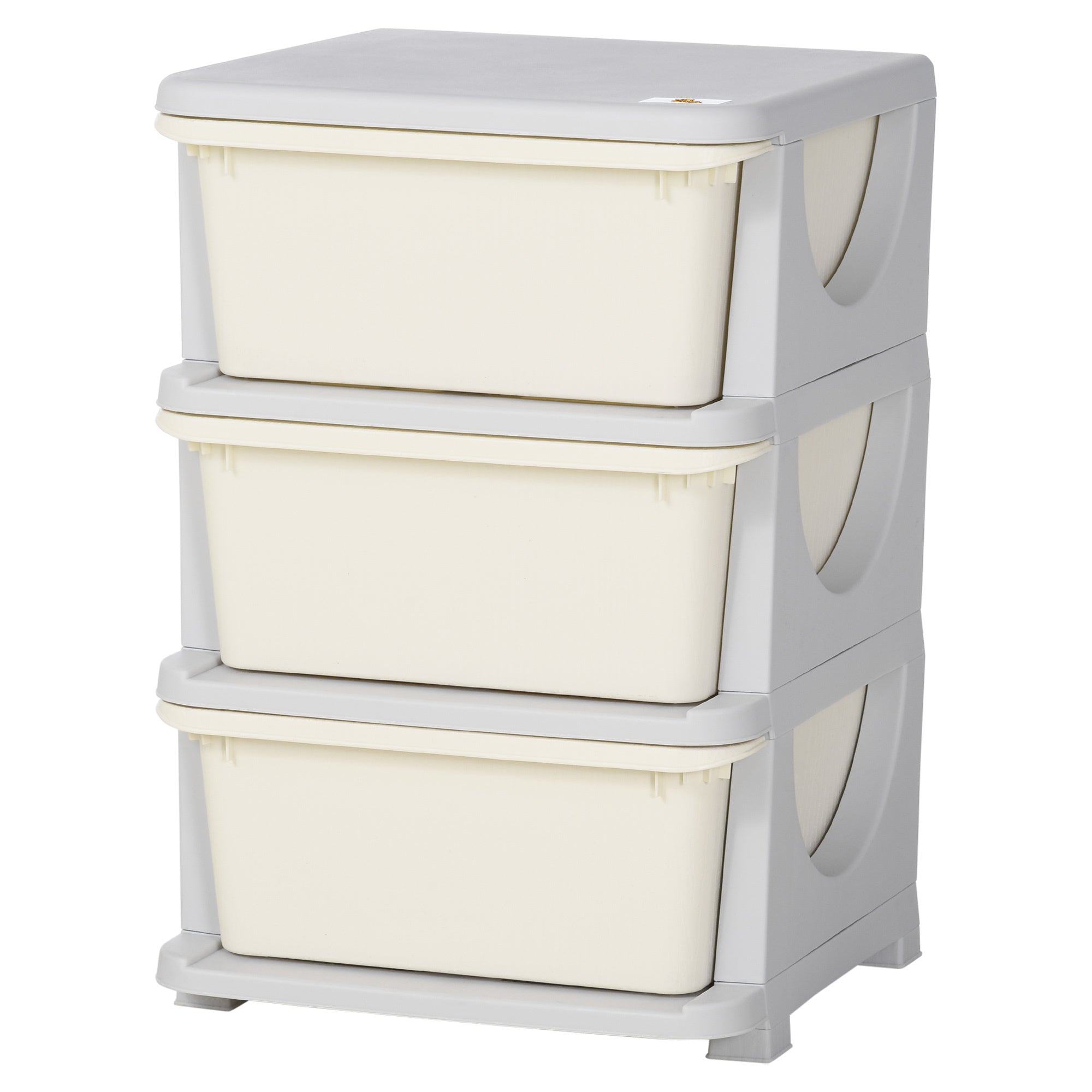 Qaba 3 Tier Kids Storage Unit, 3 Drawer Chest Toy Organizer Plastic Bins for Kids Bedroom Nursery Kindergarten Living Room fo